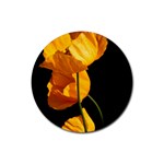 Yellow Poppies Rubber Coaster (Round)  Front