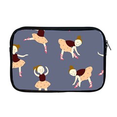 Cute  Pattern With  Dancing Ballerinas On The Blue Background Apple Macbook Pro 17  Zipper Case by EvgeniiaBychkova