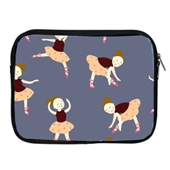 Cute  Pattern With  Dancing Ballerinas On The Blue Background Apple Ipad 2/3/4 Zipper Cases by EvgeniiaBychkova