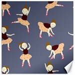 Cute  Pattern With  Dancing Ballerinas On The Blue Background Canvas 16  x 16  15.2 x15.41  Canvas - 1