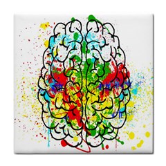 Brain Mind Psychology Idea Hearts Tile Coaster by Amaryn4rt