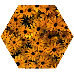 Rudbeckias  Wooden Puzzle Hexagon by Sobalvarro