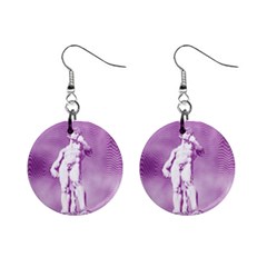 Modul Statue Greek Athlete Vaporwave Mini Button Earrings by GrenarLab