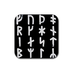 Younger Futhark Rune Set Collected Inverted Rubber Coaster (square)  by WetdryvacsLair