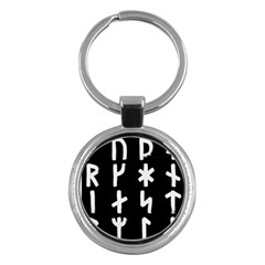 Younger Futhark Rune Set Collected Inverted Key Chain (round) by WetdryvacsLair