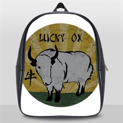 Chinese New Year ¨c Year Of The Ox School Bag (large) by Valentinaart