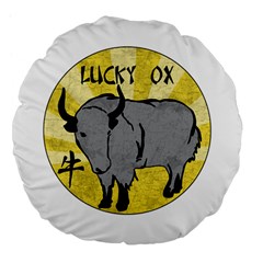 Chinese New Year ¨c Year Of The Ox Large 18  Premium Flano Round Cushions by Valentinaart