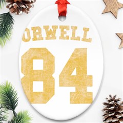 Orwell 84 Oval Ornament (two Sides) by Valentinaart