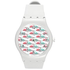 Music Flamingo Round Plastic Sport Watch (m) by Sparkle