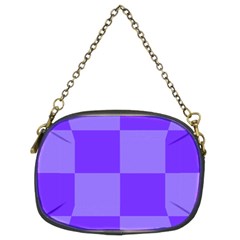 Purple Gingham Check Squares Pattern Chain Purse (two Sides) by yoursparklingshop