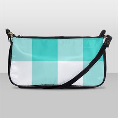 Turquoise And White Buffalo Check Shoulder Clutch Bag by yoursparklingshop