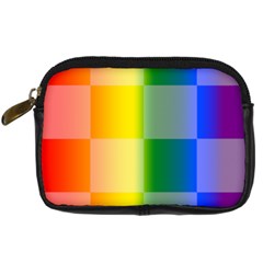 Lgbt Rainbow Buffalo Check Lgbtq Pride Squares Pattern Digital Camera Leather Case by yoursparklingshop