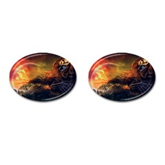 Tiger King In A Fantastic Landscape From Fonebook Cufflinks (oval) by 2853937