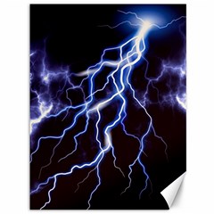 Blue Thunder At Night, Colorful Lightning Graphic Canvas 36  X 48  by picsaspassion