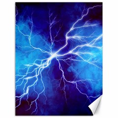 Blue Thunder Lightning At Night, Graphic Art Canvas 18  X 24  by picsaspassion