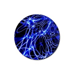 Lines Flash Light Mystical Fantasy Rubber Round Coaster (4 Pack)  by Dutashop