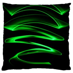 Green Light Painting Zig-zag Large Flano Cushion Case (one Side) by Dutashop