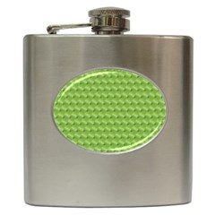 Green Pattern Ornate Background Hip Flask (6 Oz) by Dutashop