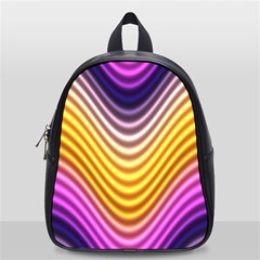 Wave Line Waveform Sound Orange School Bag (small) by Dutashop