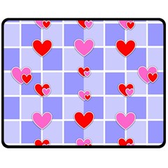 Love Hearts Valentine Decorative Double Sided Fleece Blanket (medium)  by Dutashop