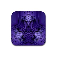 Mandala Neon Rubber Square Coaster (4 Pack)  by Dutashop