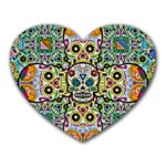 Sugar Skulls Pattern Heart Mousepads Front