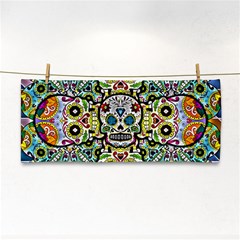 Sugar Skulls Pattern Hand Towel by ExtraAwesomeSauce