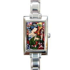 Geisha Rectangle Italian Charm Watch by UniqueandCustomGifts