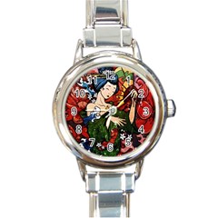 Geisha Round Italian Charm Watch by UniqueandCustomGifts