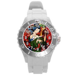 Geisha Round Plastic Sport Watch (l) by UniqueandCustomGifts