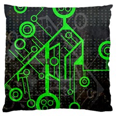 Tech Large Flano Cushion Case (two Sides) by ExtraAwesomeSauce