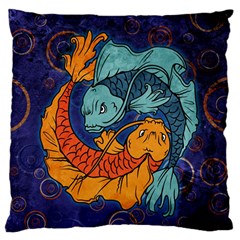 Koi Fish Large Flano Cushion Case (two Sides) by ExtraAwesomeSauce