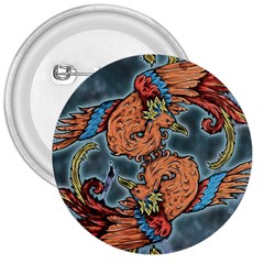 Chinese Phoenix 3  Buttons by ExtraAwesomeSauce