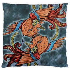 Chinese Phoenix Large Flano Cushion Case (two Sides) by ExtraAwesomeSauce