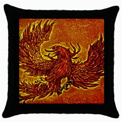 Phoenix Rising Throw Pillow Case (black) by ExtraAwesomeSauce