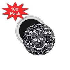 Sugar Skulls Bw 1 75  Magnets (100 Pack)  by ExtraAwesomeSauce