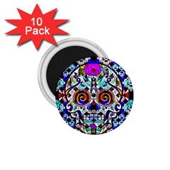 Sugar Skull Pattern 2 1 75  Magnets (10 Pack)  by ExtraAwesomeSauce