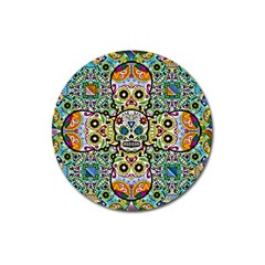 Sugar Skulls Pattern Magnet 3  (round) by ExtraAwesomeSauce