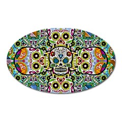 Sugar Skulls Pattern Oval Magnet by ExtraAwesomeSauce