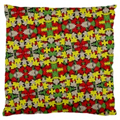 Leaves Pattern Large Flano Cushion Case (two Sides) by ExtraAwesomeSauce