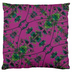 Modern Floral Collage Print Pattern Large Flano Cushion Case (two Sides) by dflcprintsclothing