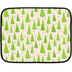 Christmas Green Tree Double Sided Fleece Blanket (mini)  by Dutashop