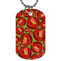 Abstract Rose Garden Red Dog Tag (one Side) by Dutashop