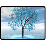 Crystal Blue Tree Fleece Blanket (Large)  80 x60  Blanket Front