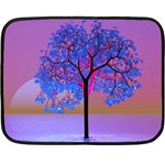 Tree Sunset Fleece Blanket (Mini) 35 x27  Blanket