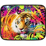 Tiger In The Jungle Fleece Blanket (Mini) 35 x27  Blanket