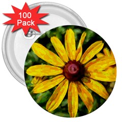 Sunflower Painting 3  Buttons (100 Pack)  by ExtraAwesomeSauce