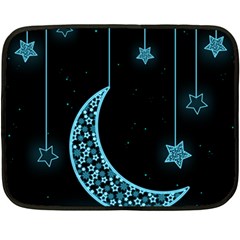 Moon Star Neon Wallpaper Fleece Blanket (mini) by Dutashop