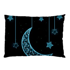 Moon Star Neon Wallpaper Pillow Case (two Sides) by Dutashop