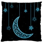 Moon Star Neon Wallpaper Large Flano Cushion Case (Two Sides) Front